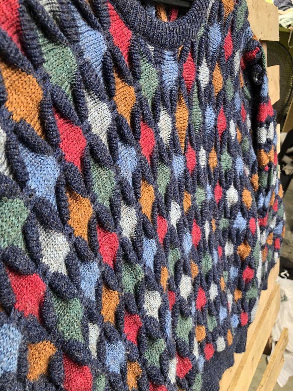 Aran Isles Knitwear × Cardigan × Coloured Cable K… - image 4