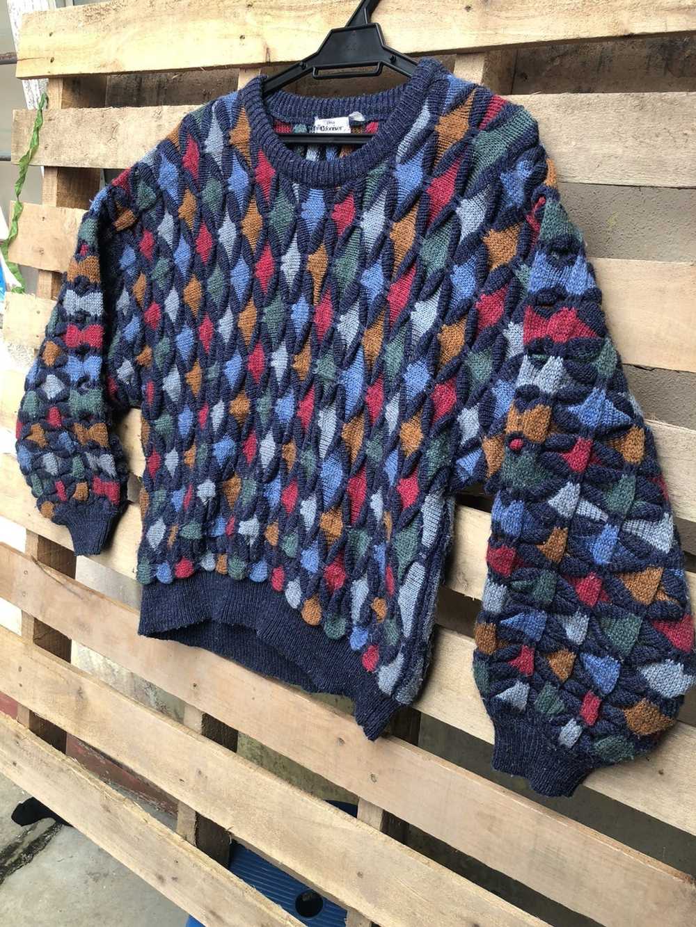 Aran Isles Knitwear × Cardigan × Coloured Cable K… - image 6