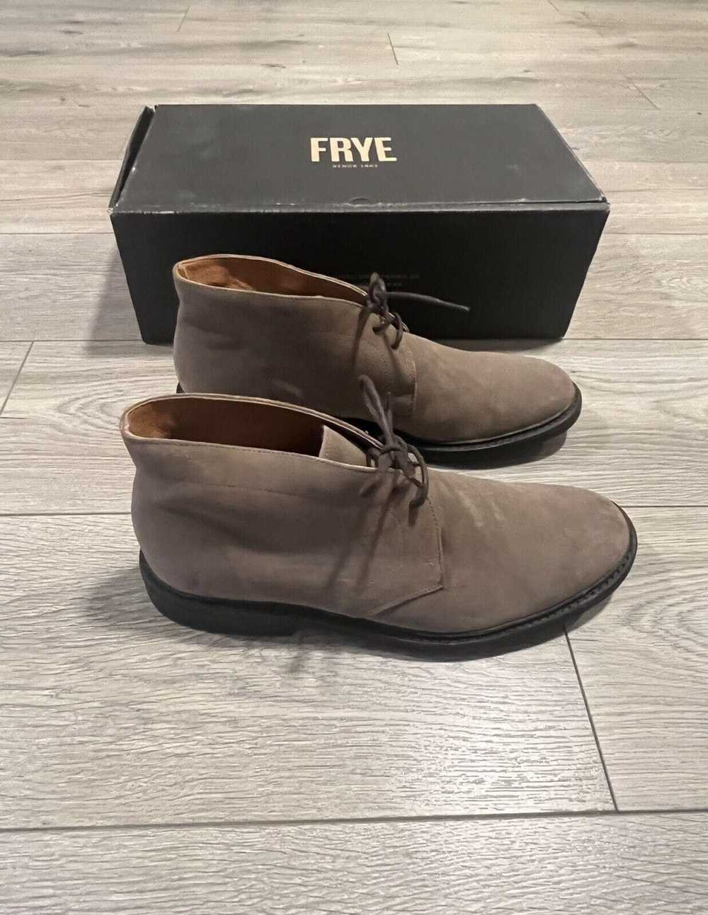 Frye Frye Seth Chukka Gray Leather Suede Lace Up … - image 2