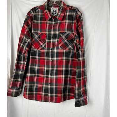 Vintage Vintage Plaid Men Shirt Seven Souls Red, … - image 1