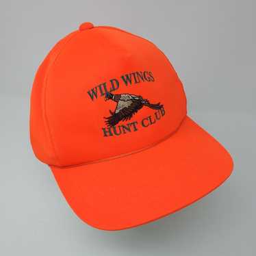 Vintage Signatures Safety Orange Hunting Fishing Baseball Hat Snapback Cap  NWOT