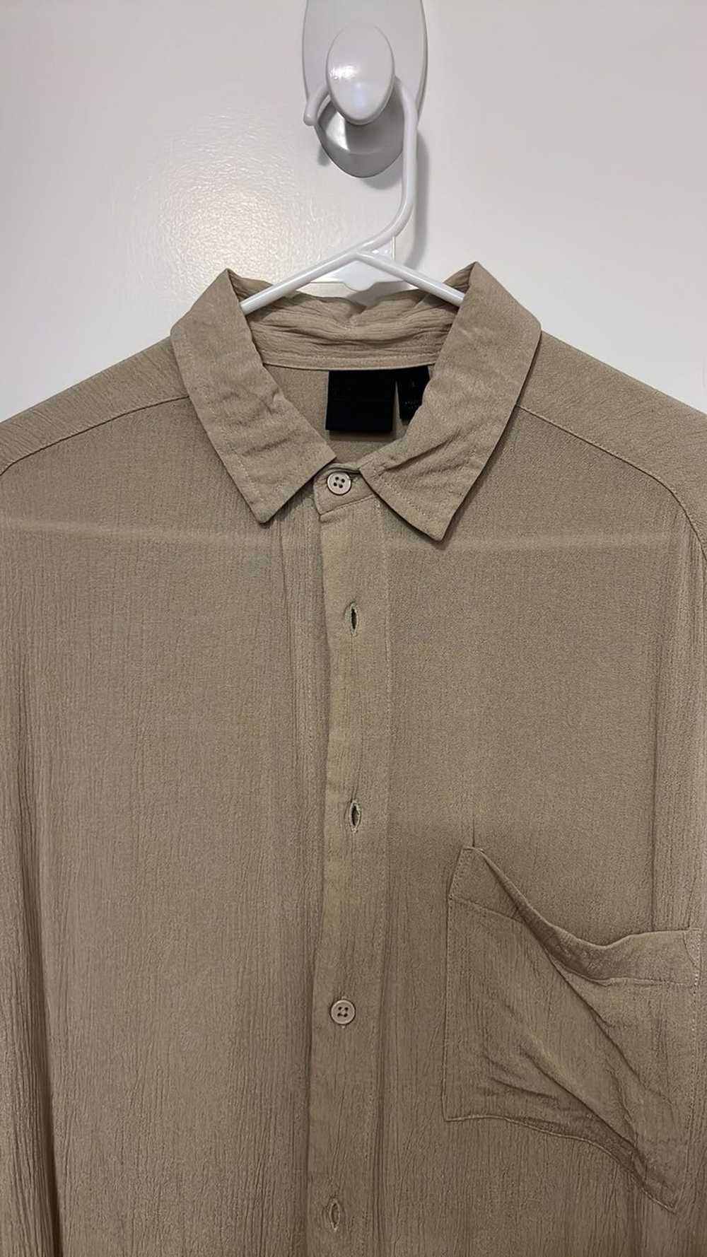 Asos Tan Crepe Style Button Down - image 3