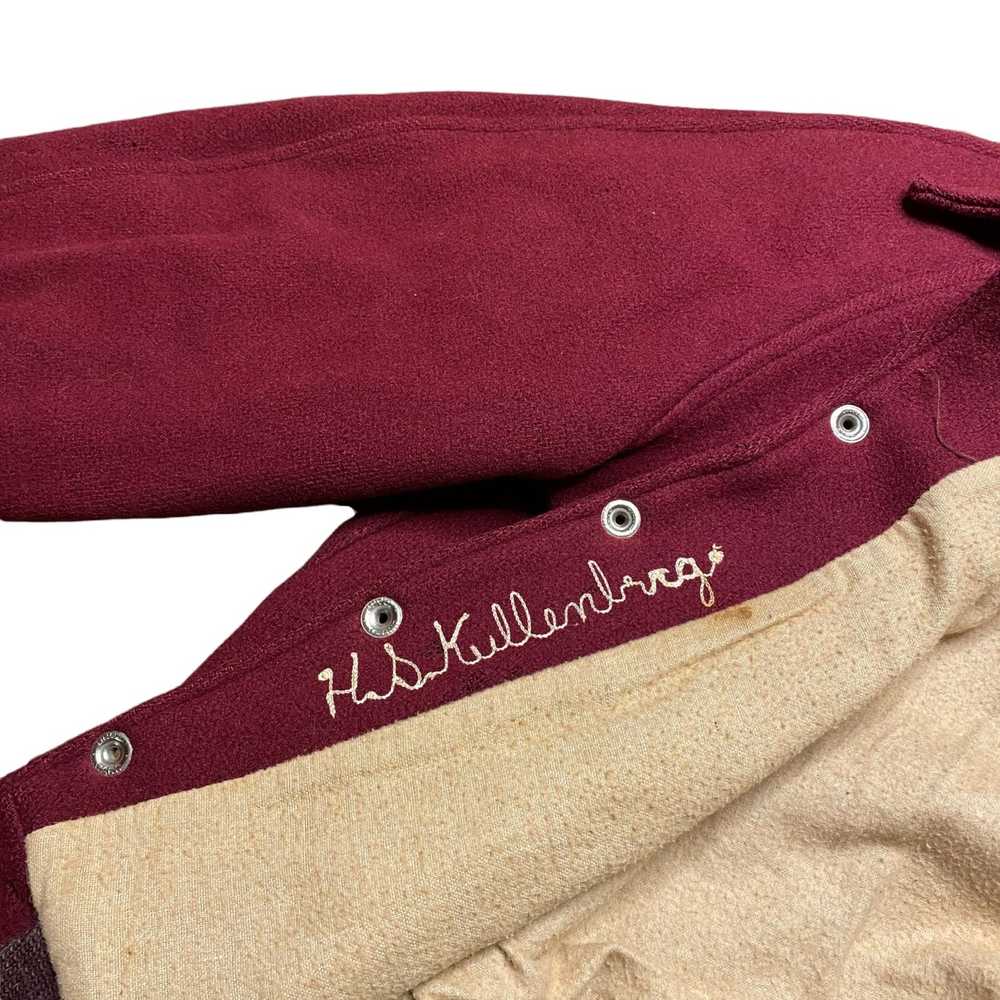 Red Jacket Vintage 40's Collared Wool Varsity Jac… - image 3