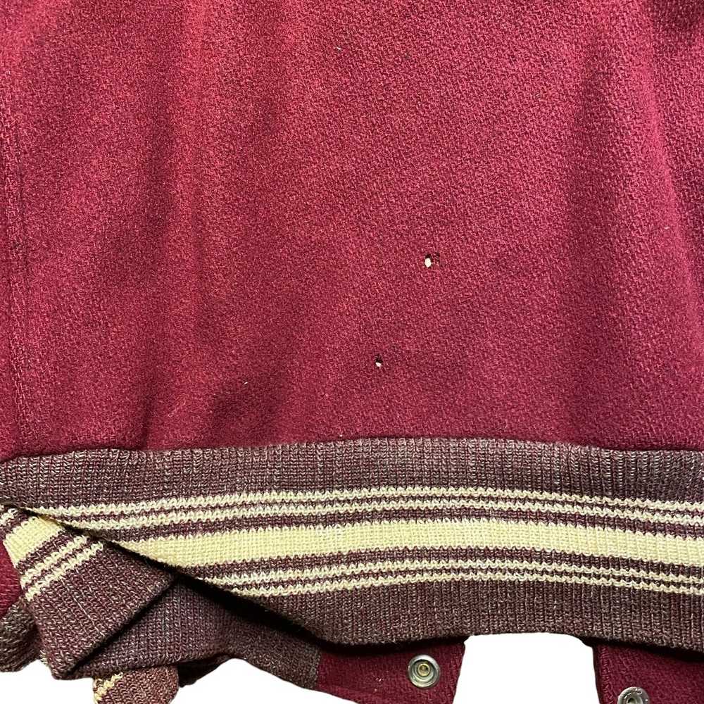 Red Jacket Vintage 40's Collared Wool Varsity Jac… - image 6