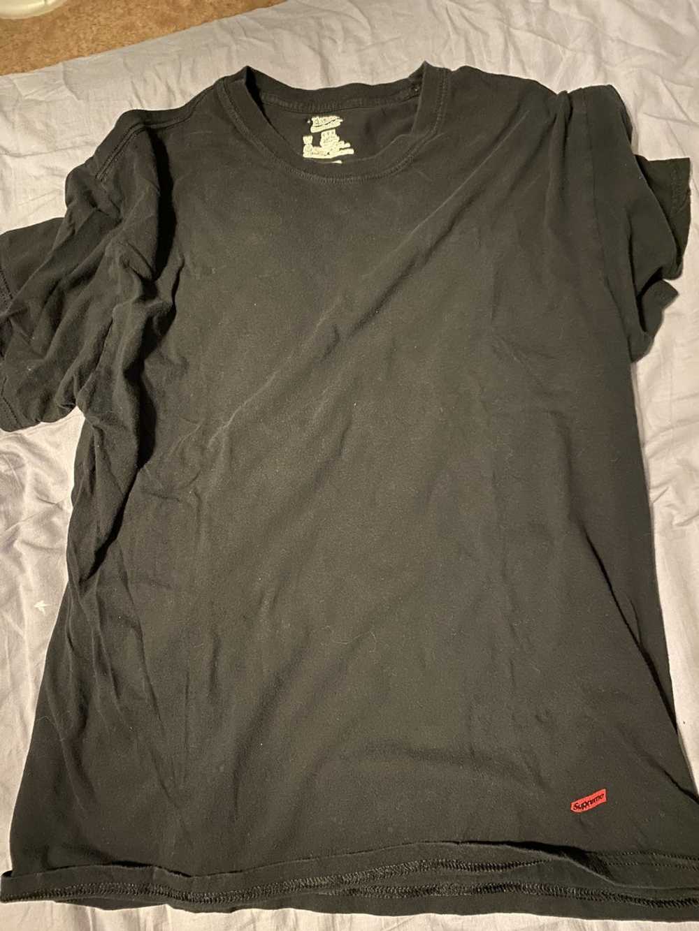 Supreme Vintage Hanes X Supreme Basic Black Tee - image 1