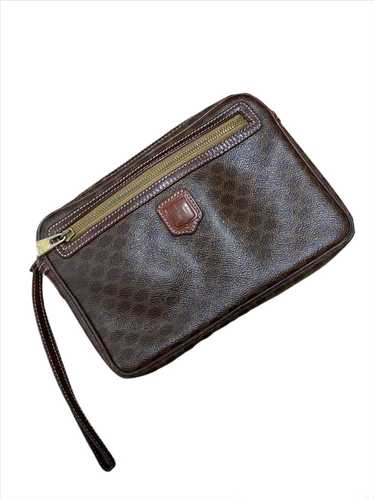 Celine Vintage Brown Macadam M93 Unisex Wristlet Clutch bag