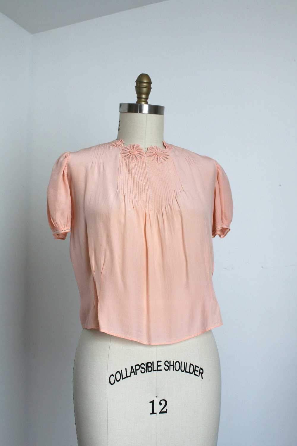 vintage 1930s silk blouse {M/L} - image 1