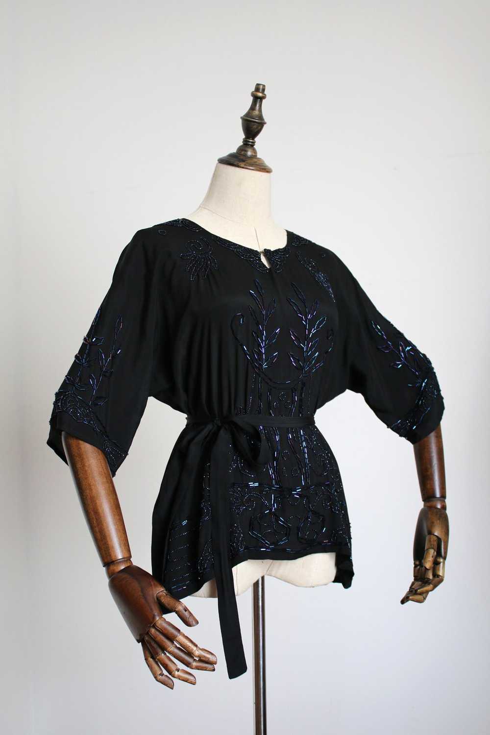 antique 1920s beaded blouse {XL} - image 1