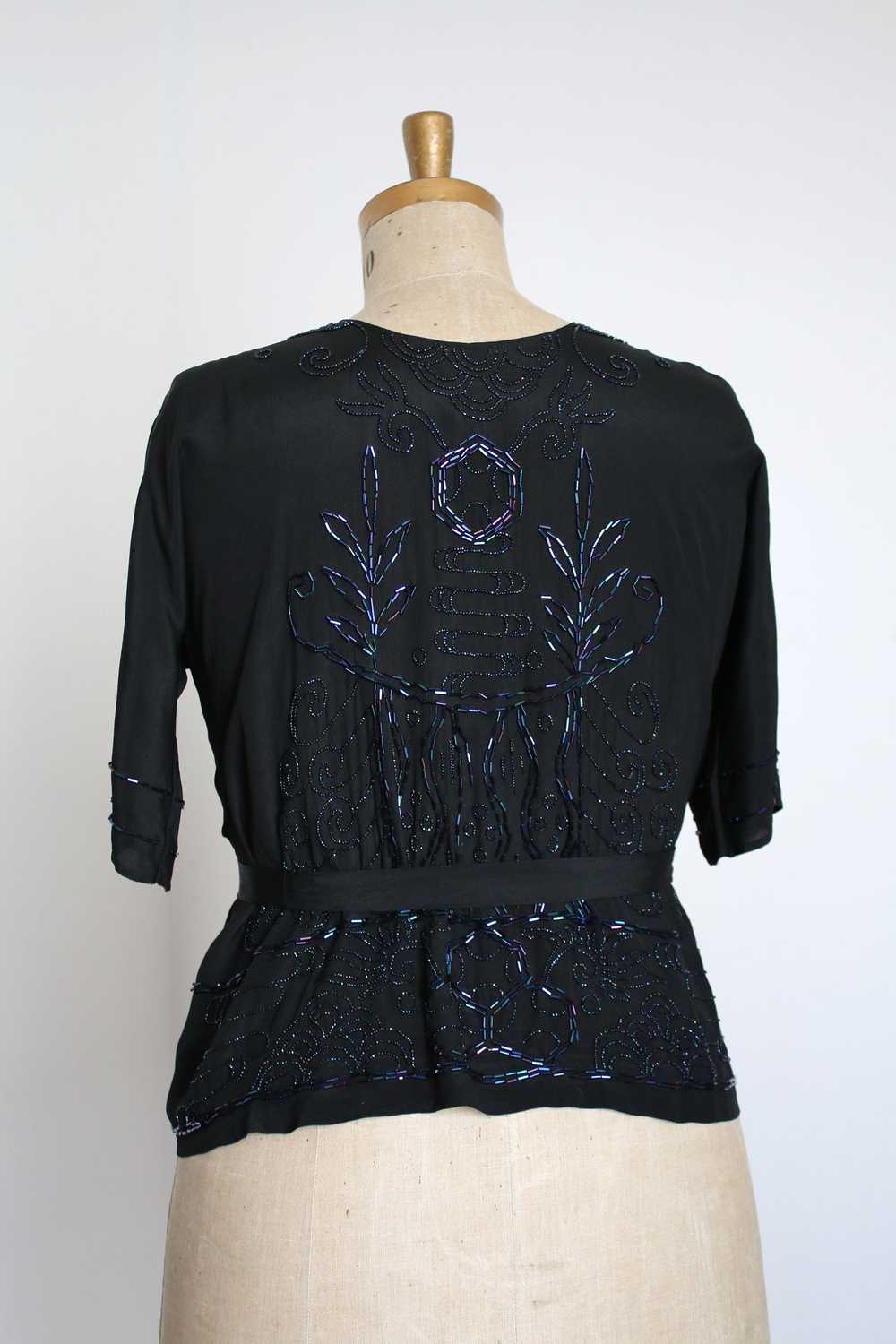 antique 1920s beaded blouse {XL} - image 4
