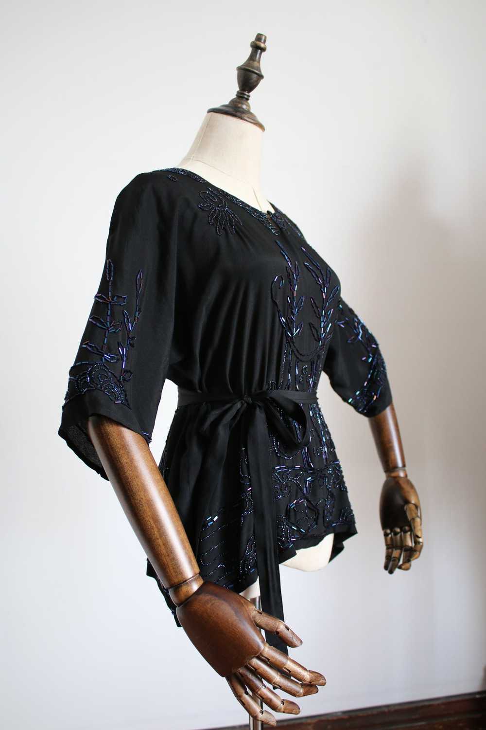 antique 1920s beaded blouse {XL} - image 6