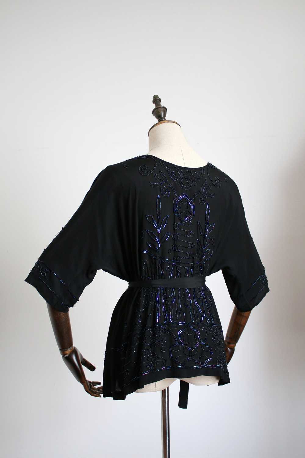 antique 1920s beaded blouse {XL} - image 7