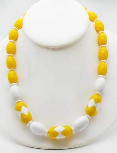 Yellow and White Bead Necklace