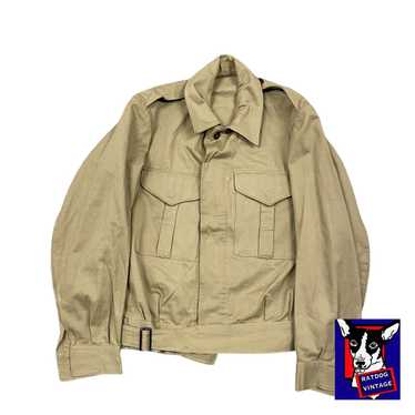 Vintage 50s VTG British UK Military Beige Cotton … - image 1
