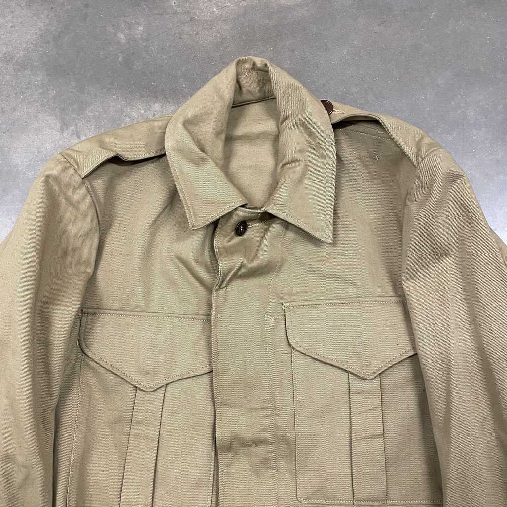 Vintage 50s VTG British UK Military Beige Cotton … - image 6
