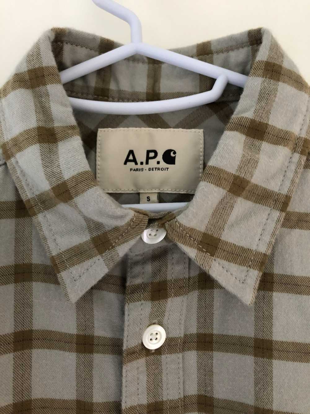 A.P.C. APC x Carhartt Farmer John Flannel Shirt S… - image 2