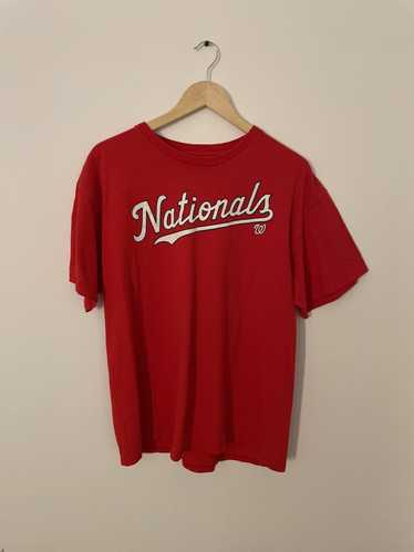Washington Nationals Majestic Women's 2019 World Series Champions Vintage  Raglan Notch Neck T-Shirt - Heather Red/Cream