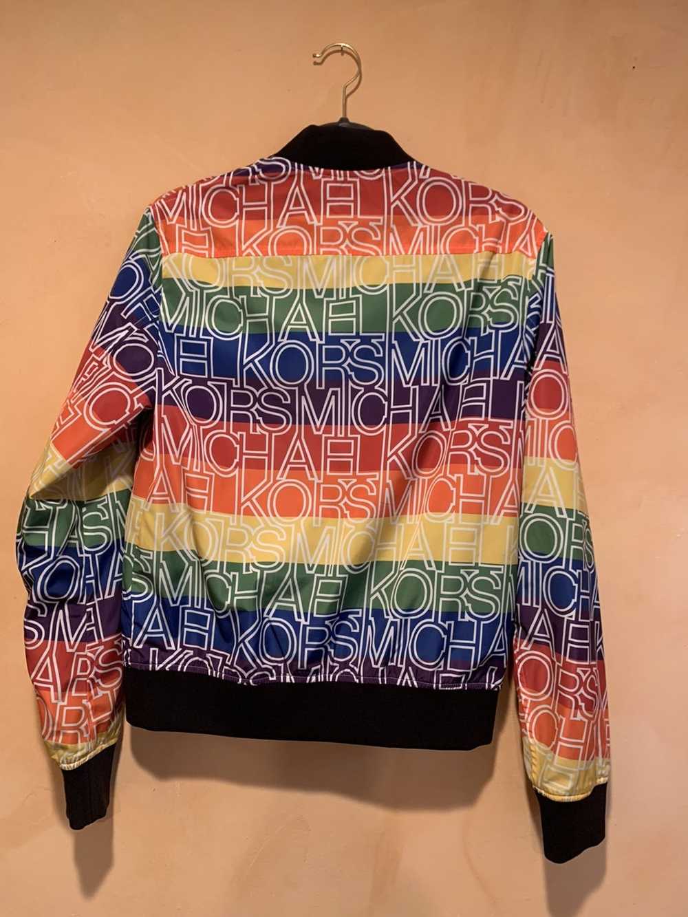 Michael Kors Rainbow all over Print Bomber Jacket… - image 2