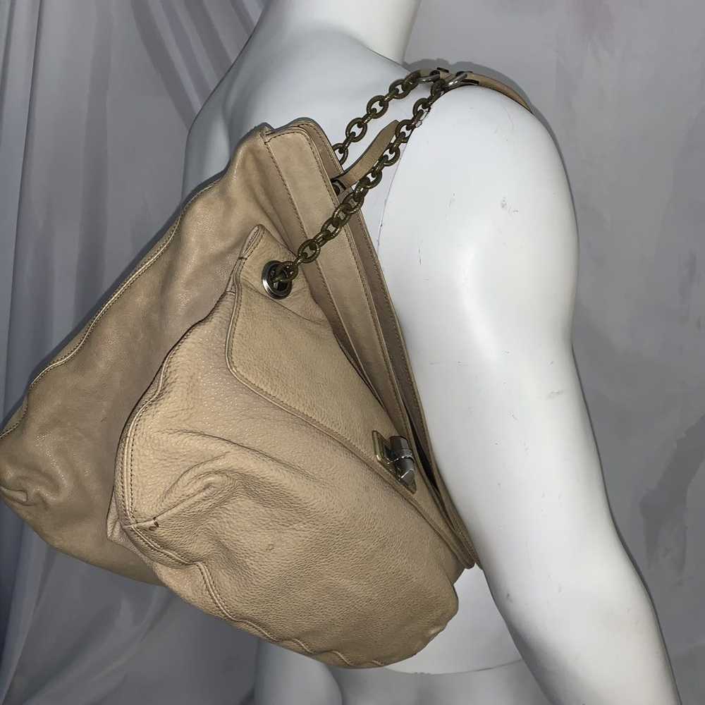 Lanvin LANVIN oversized beige leather double bag - image 2