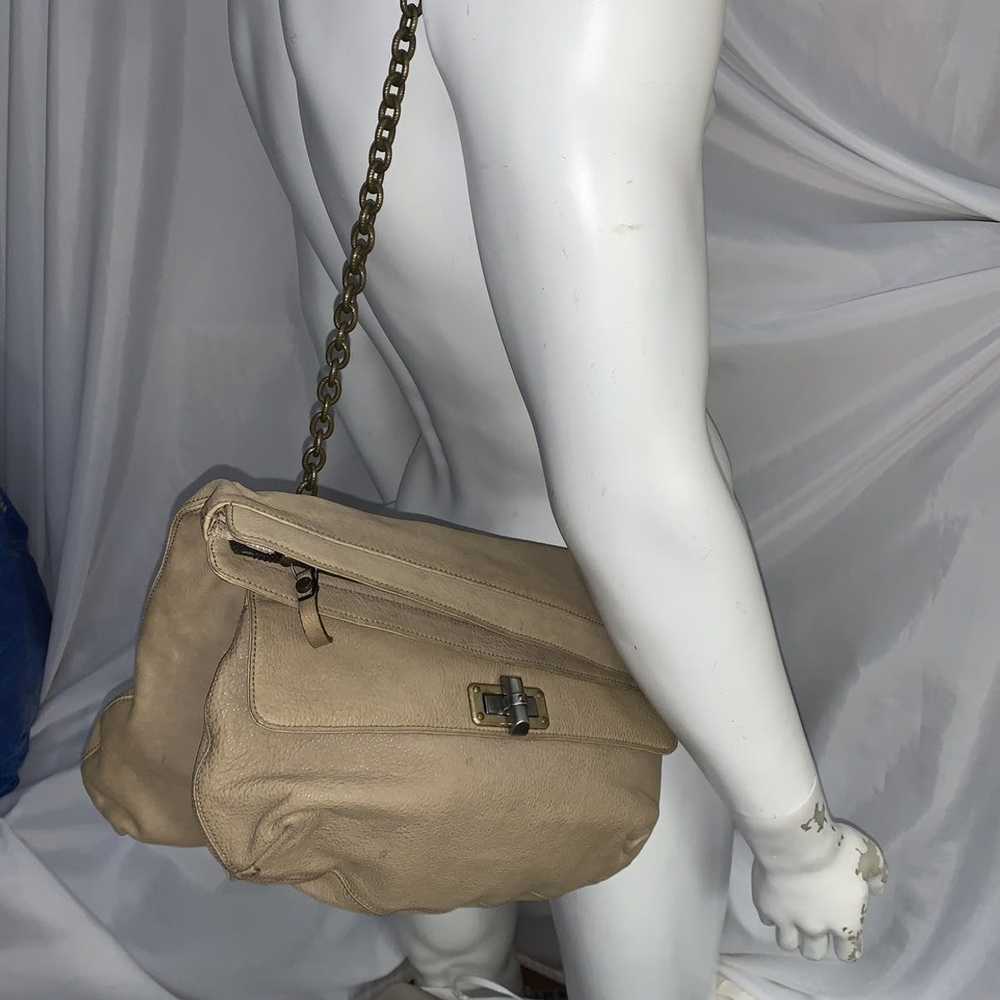 Lanvin LANVIN oversized beige leather double bag - image 3