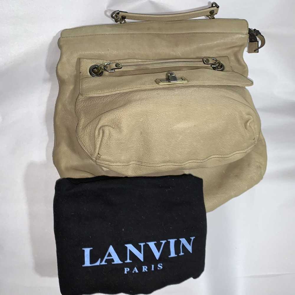 Lanvin LANVIN oversized beige leather double bag - image 4