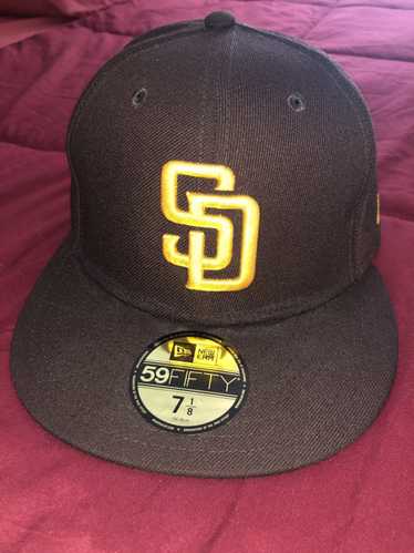 San Diego Padres New Era MLB 59FIFTY 5950 Fitted Cap Hat Sky Blue Crown/Visor White/Orange Cooperstown Logo 1984 World Series Side Patch Orange UV 7