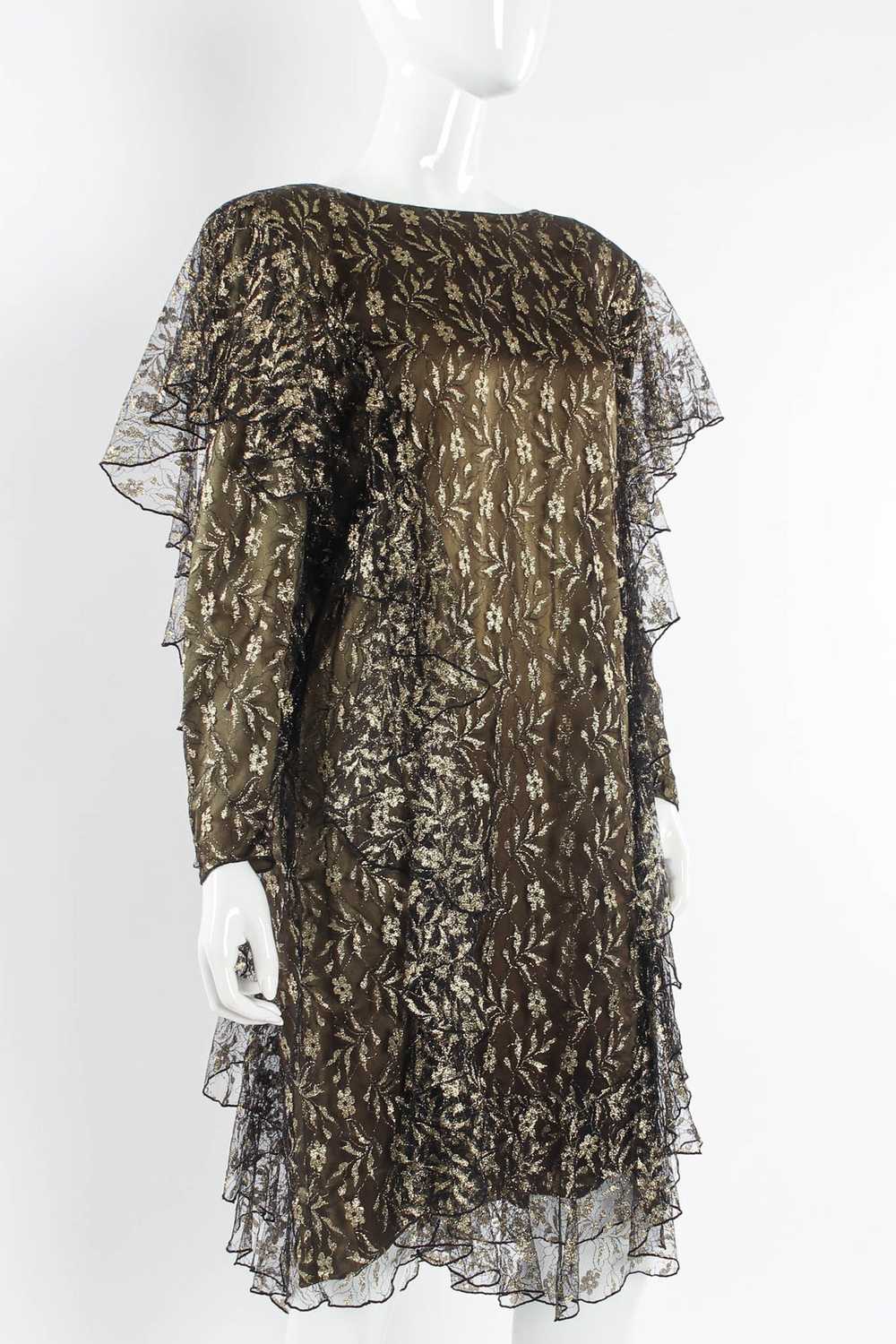HOLLY'S HARP Metallic Floral Ruffle Dress - image 2