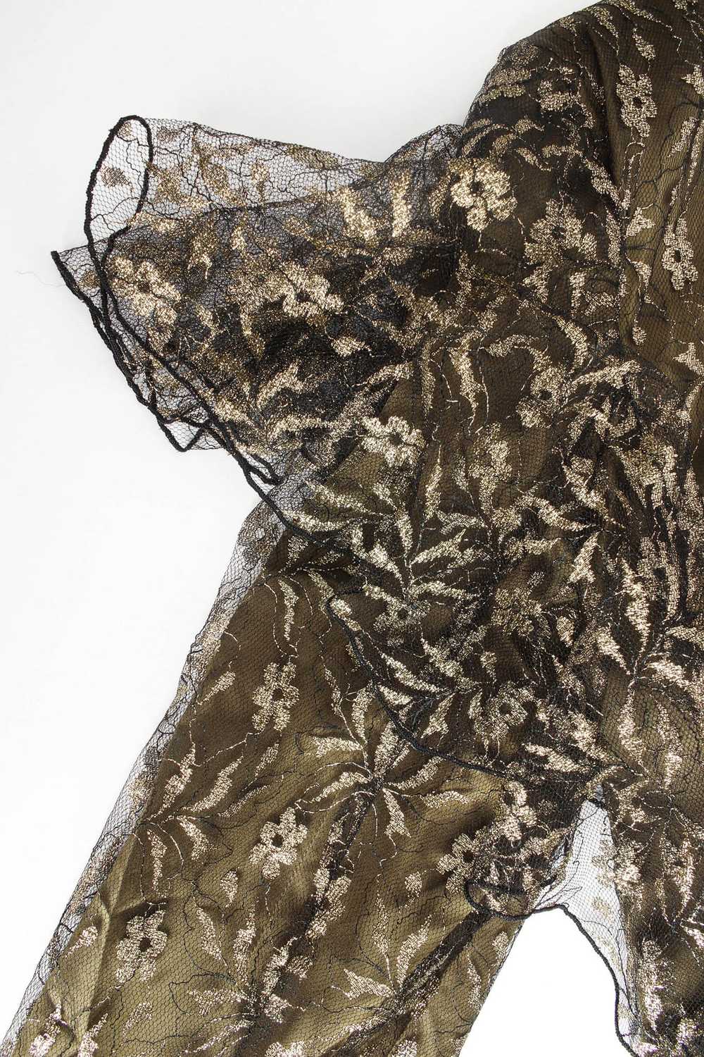 HOLLY'S HARP Metallic Floral Ruffle Dress - image 6