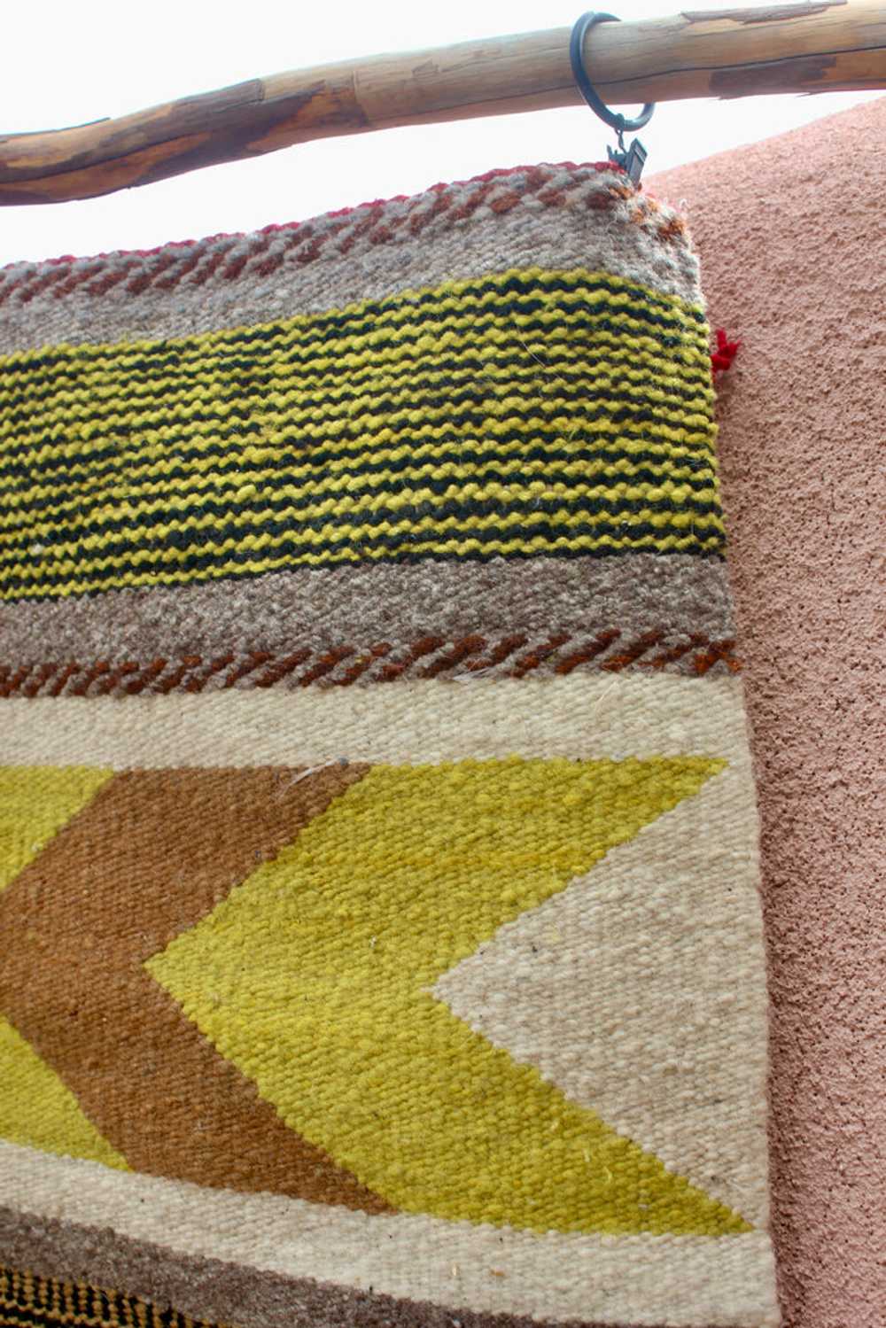 Mustard and Citrine Navajo Wool Weaving Saddle Bl… - image 4