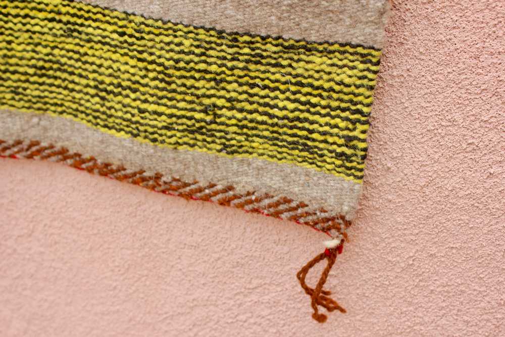 Mustard and Citrine Navajo Wool Weaving Saddle Bl… - image 6