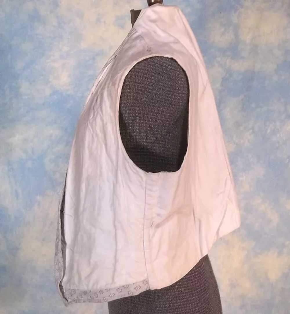Antique 1879 Victorian Men’s White Brocade Vest o… - image 5