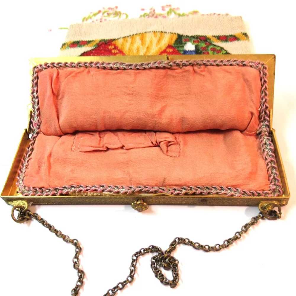 Antique Scenic Beaded Purse Handbag - image 8