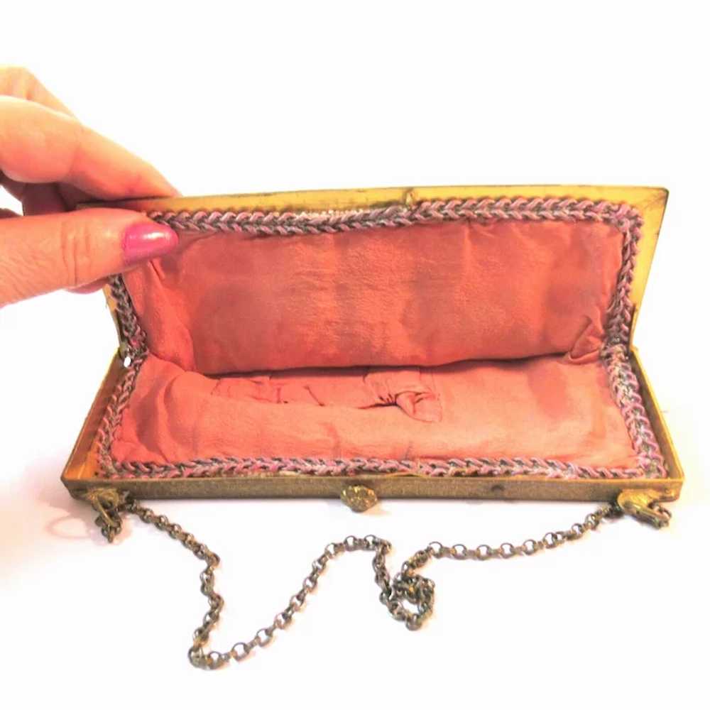 Antique Scenic Beaded Purse Handbag - image 9