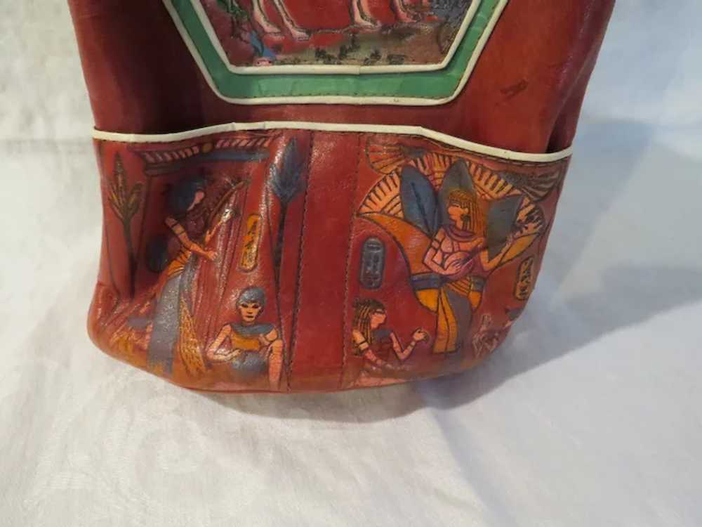 Everything Egyptian Hand-painted Draw String Leat… - image 2