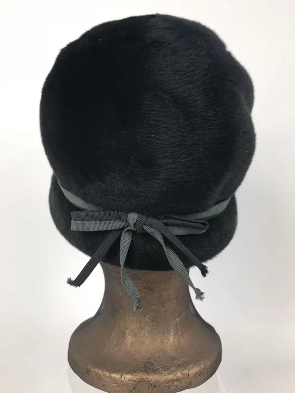 Vintage 1940's Black Cloche Style Wool Hat By Mar… - image 3