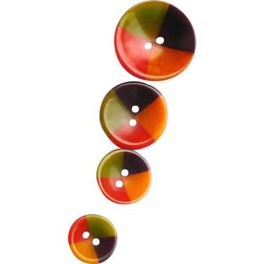 4 Multicolor Bakelite Buttons