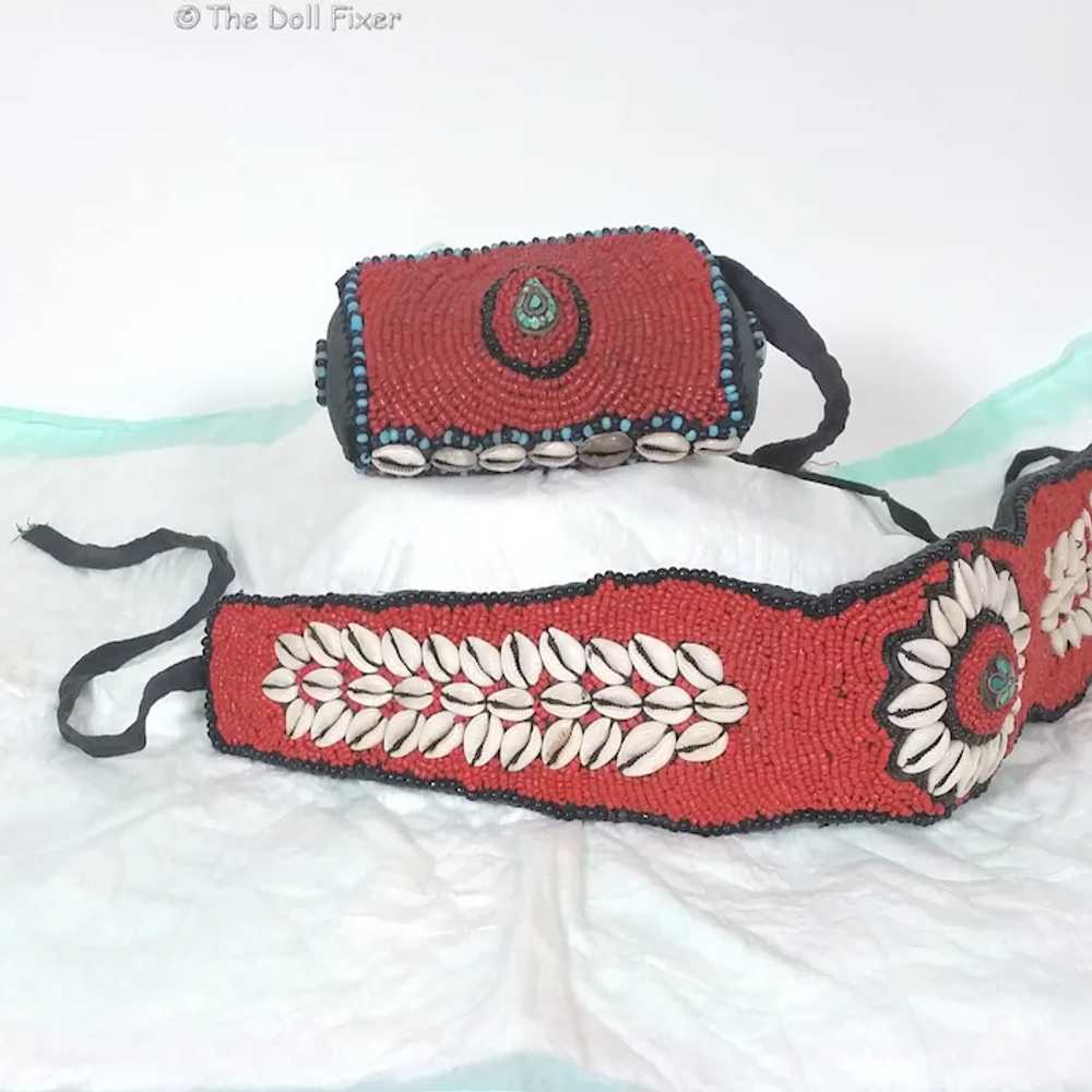 Vintage Hawaiian Or Polynesian Hand Beaded Purse … - image 3