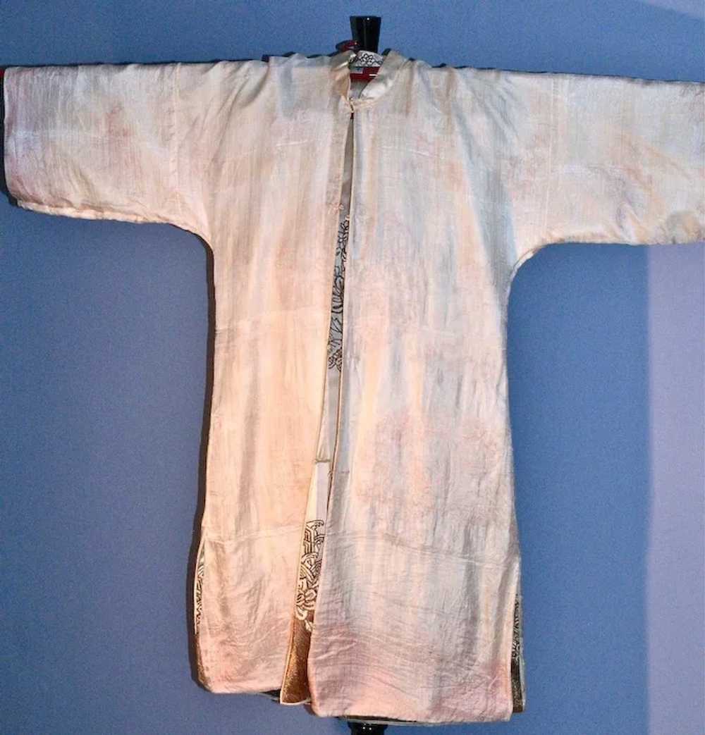 1920s Chinese Silk Kimono Coat - Gold-Metallic Th… - image 6