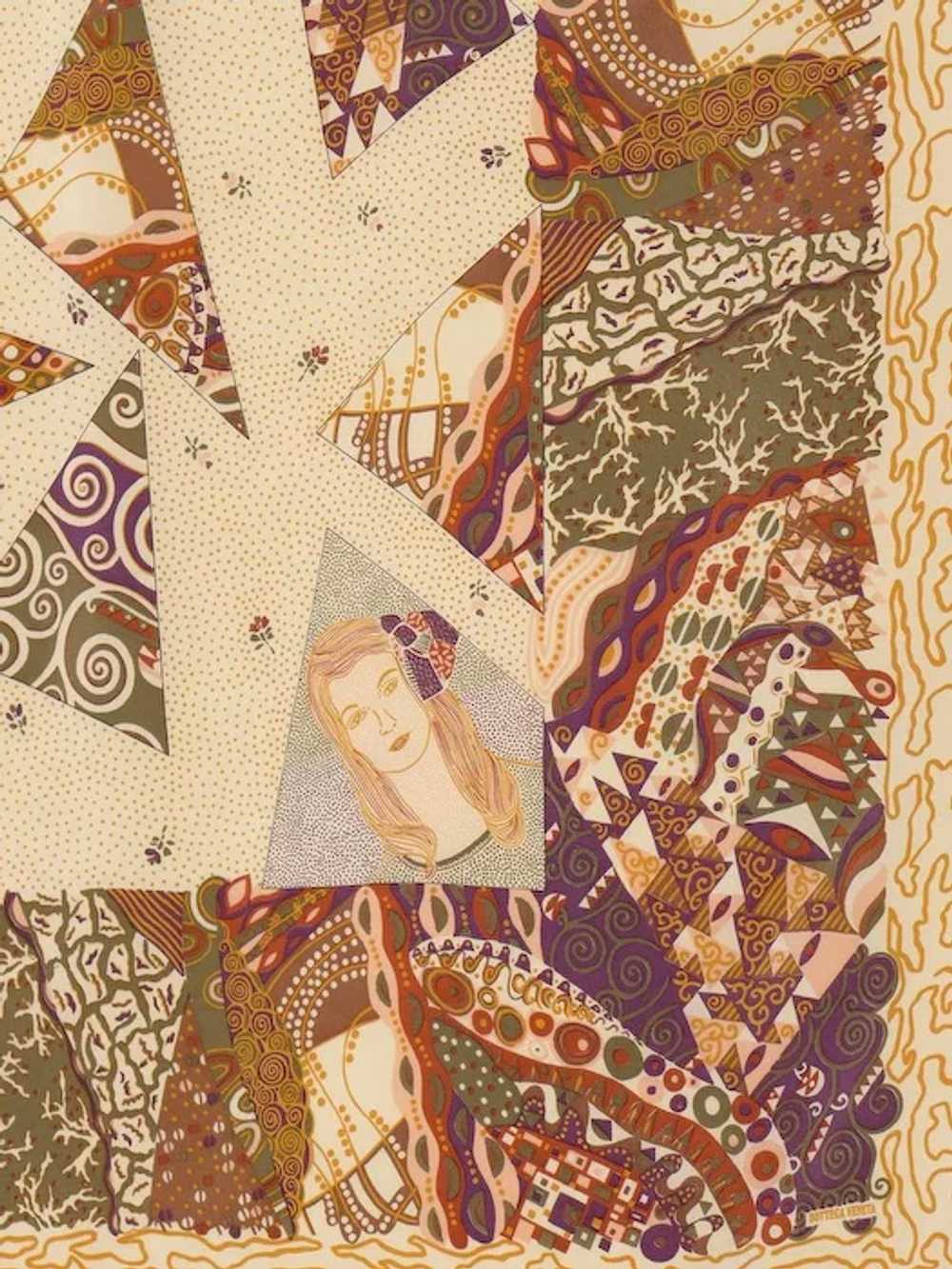 Vintage 1980s Bottega Veneta Silk Scarf Klimt Ins… - image 4