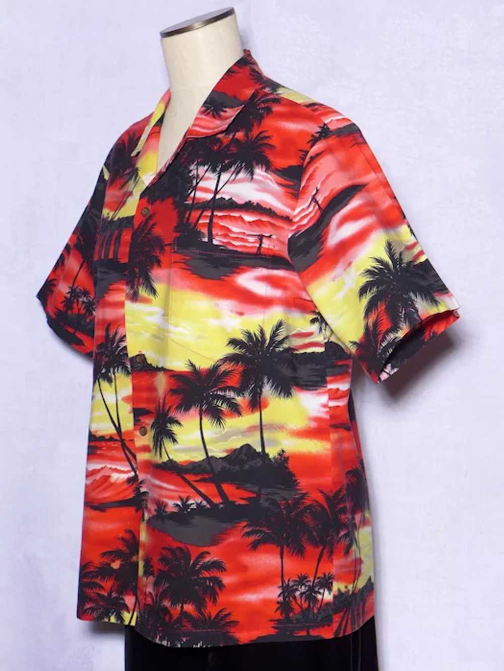 Hawaiian Sunset Print Aloha Shirt Ky's Made in Ha… - image 10