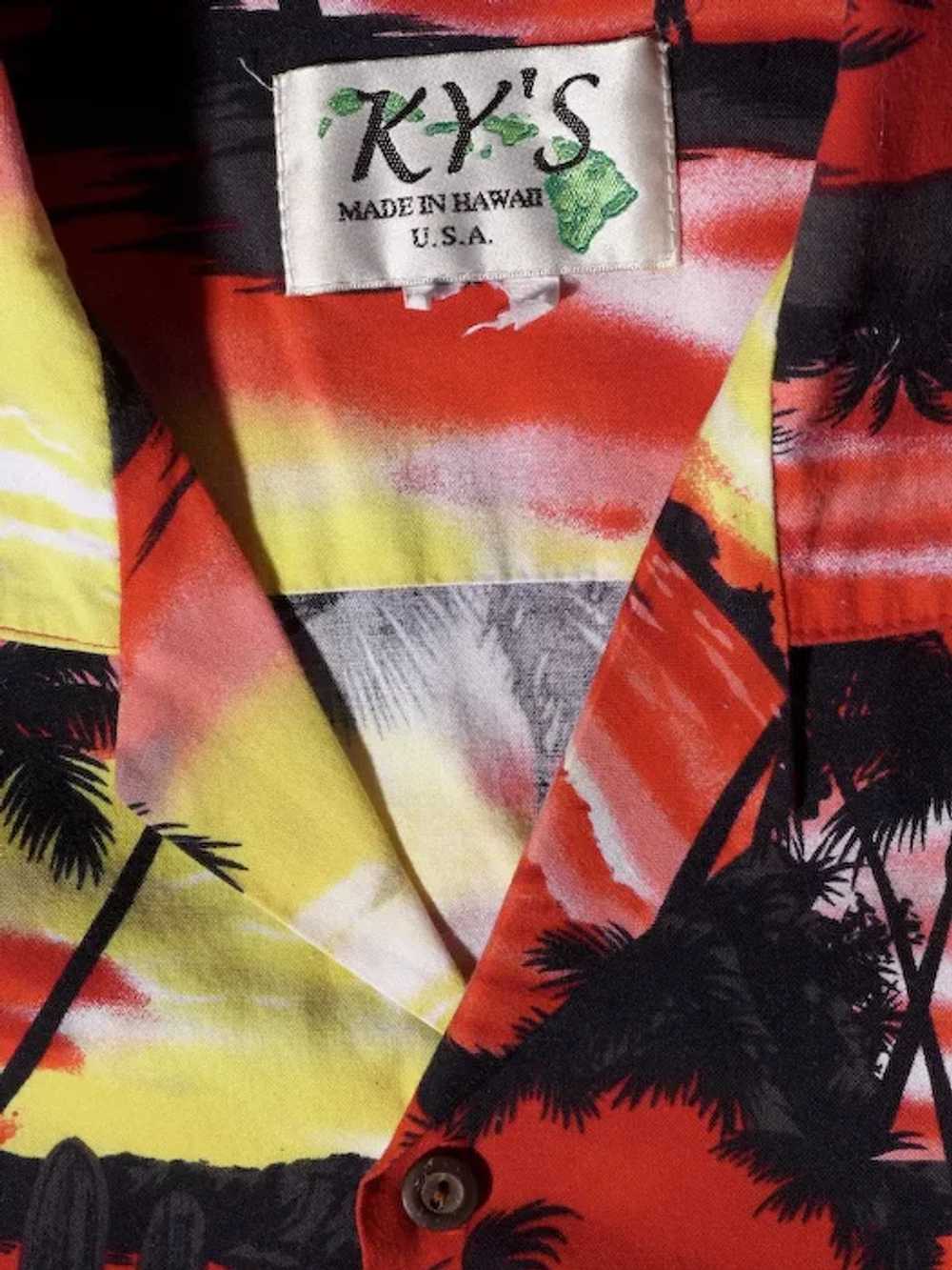 Hawaiian Sunset Print Aloha Shirt Ky's Made in Ha… - image 6