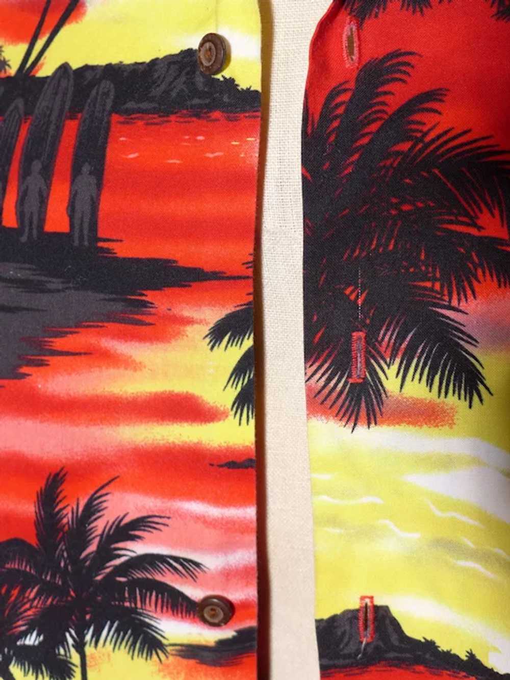 Hawaiian Sunset Print Aloha Shirt Ky's Made in Ha… - image 7