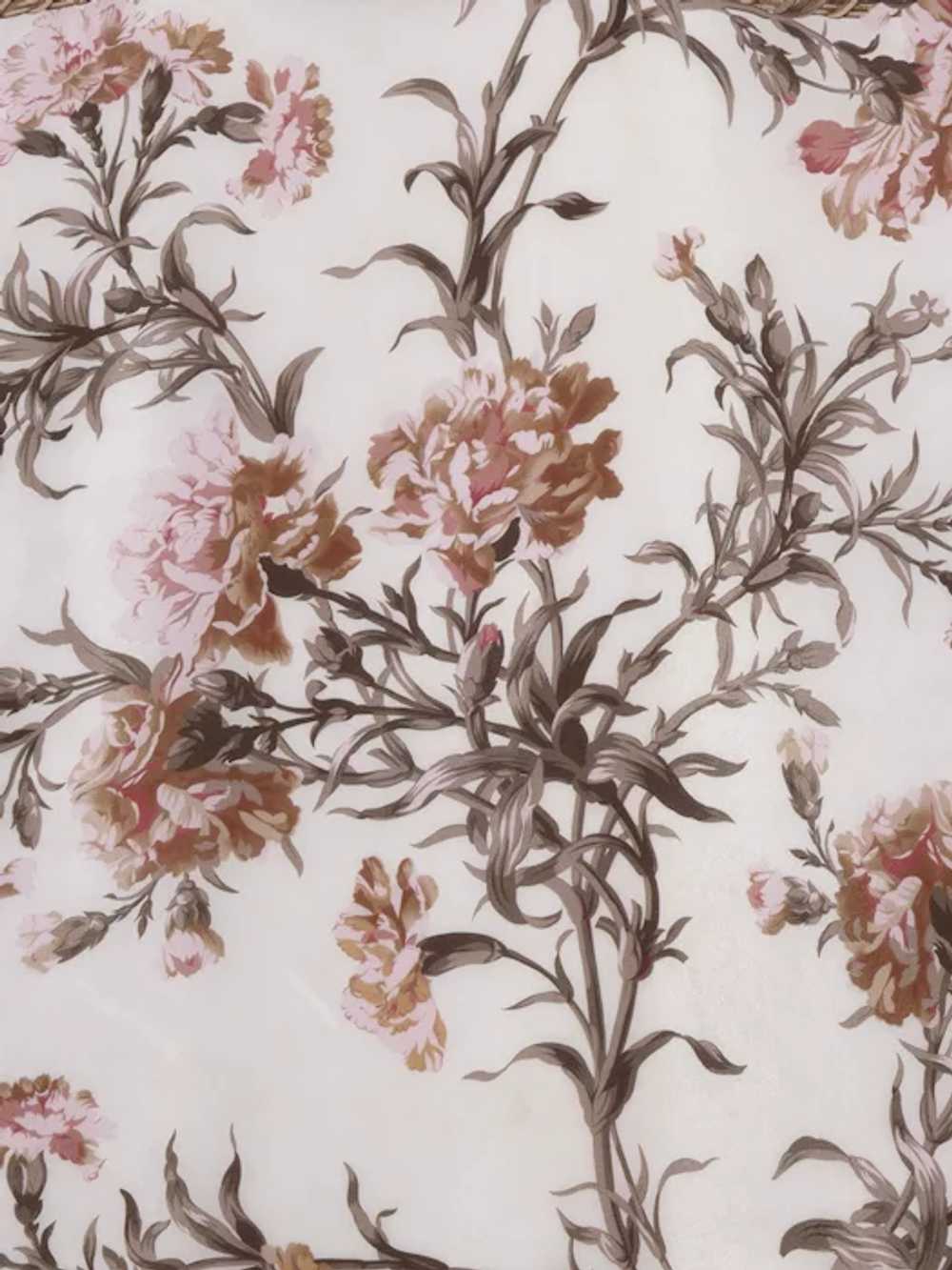 Ralph Lauren Silk Scarf Floral and Wicker Print 1… - image 2