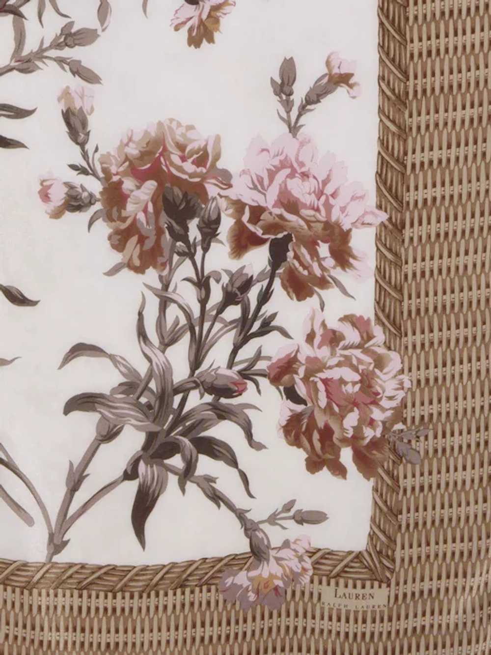 Ralph Lauren Silk Scarf Floral and Wicker Print 1… - image 5