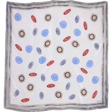 Robert Lee Morris Silk Scarf Abstract Circular Pr… - image 1