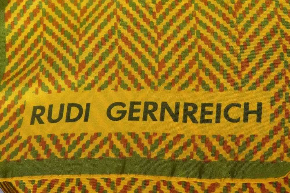 Vintage 1960s Rudi Gernreich Silk Scarf Green/Gol… - image 4