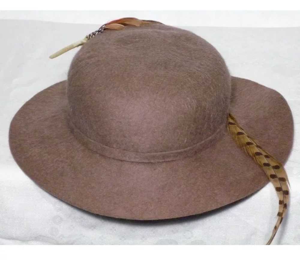 Vintage 1950s New Era Hats Taupe Fur Felt and Phe… - image 6