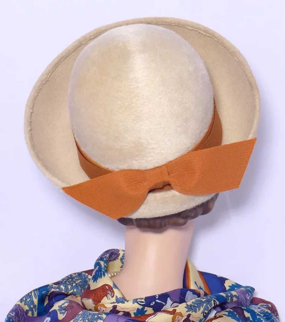 Vintage 1960s Beige Fur Felt Breton Hat by Winner… - image 2