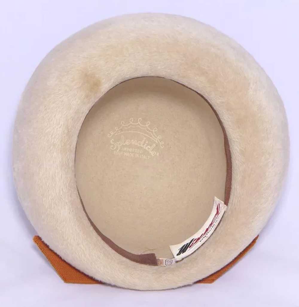 Vintage 1960s Beige Fur Felt Breton Hat by Winner… - image 7