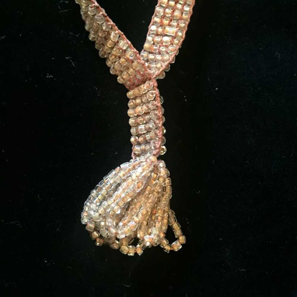 1920s Dainty Glass Bead Crochet Flapper Handbag - image 5