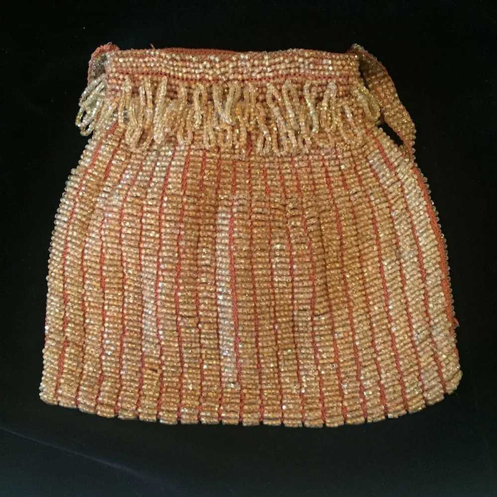 1920s Dainty Glass Bead Crochet Flapper Handbag - image 6